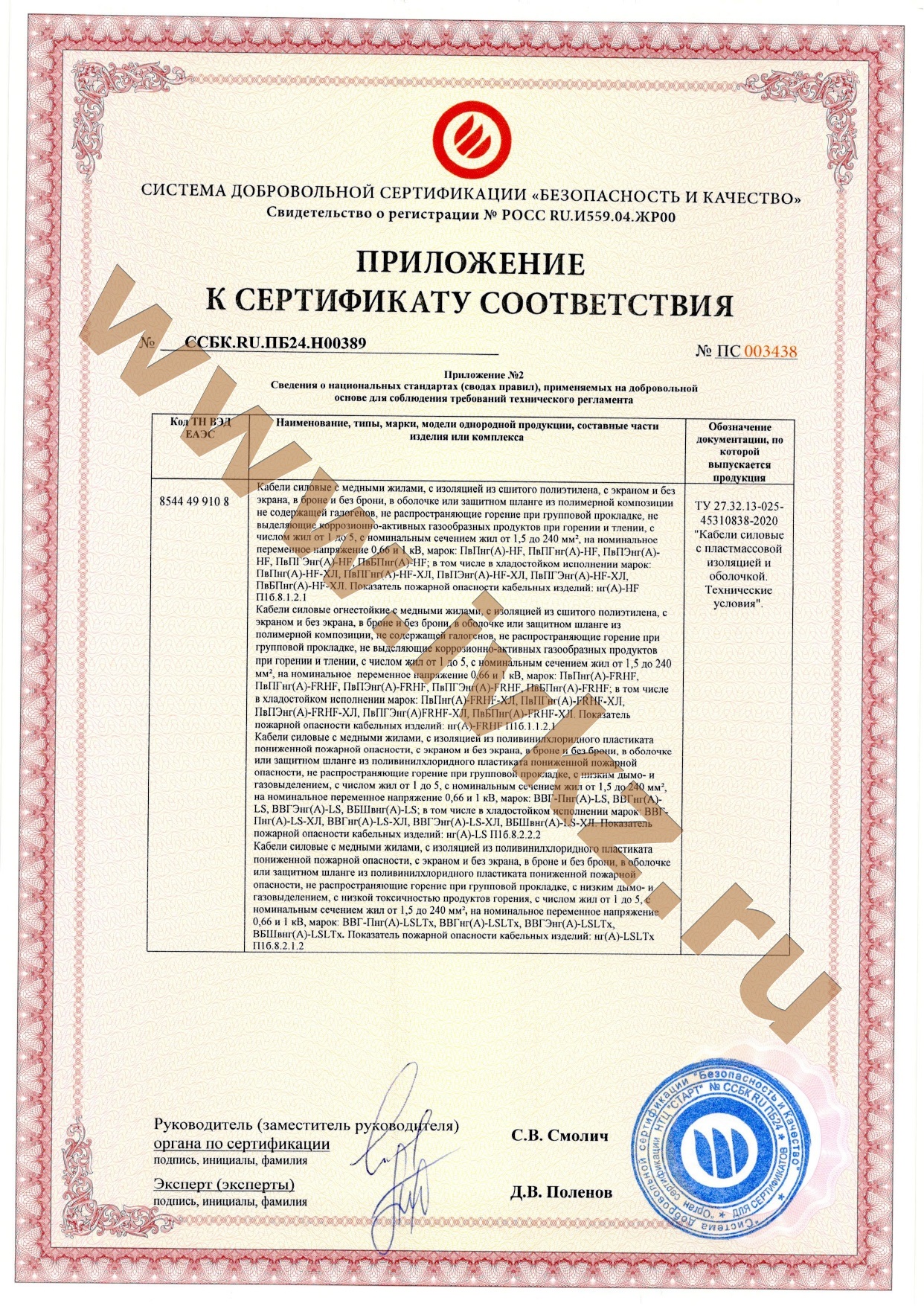 Не распространяющий горение при групповой прокладке. Ивановский кабельный завод сертификат соответствия.